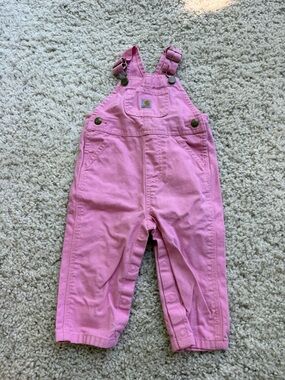 Carhartt Pink Girls' Overalls - Cotton Snap-Leg Dungarees